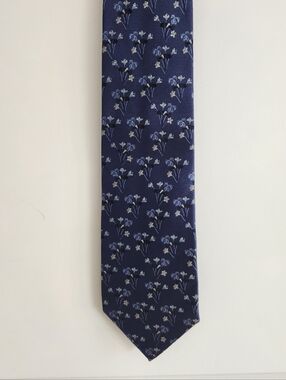 Gianfranco Ferre Silk Neck Tie Blue Floral Print